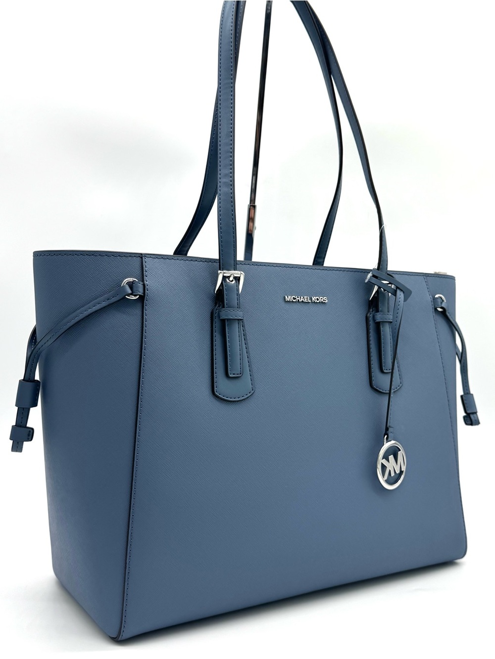 Michael Kors Voyager Large Leather Tote Bag - Denim